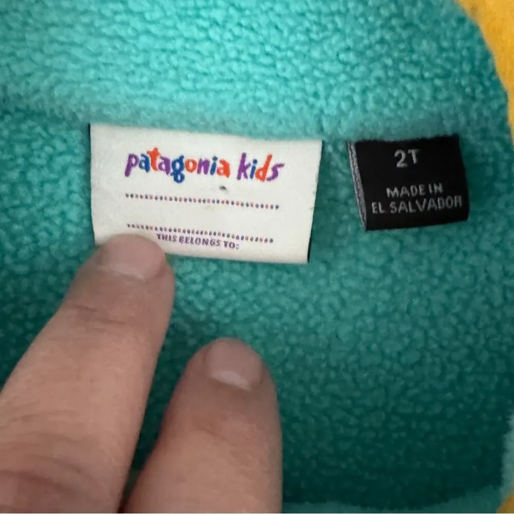 Patagonia Toddler Synchilla Fleece Jacket Lightweight SoftTeal Orange Size 2